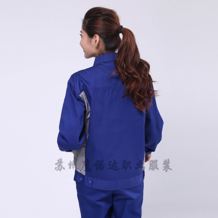 艷藍(lán)配淺灰滌棉紗卡電力防護(hù)服AC081-DG